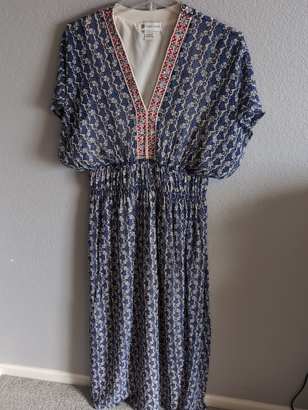 Vineet Bahl Anthropologie Trimmed V-Neck Maxi Dress - Picture 2 of 8